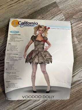 California Costumes Voodoo Dolly Adult Costume - Tan with Red Accents